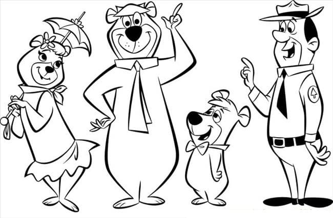 Desenho de Zé Colmeia Download Pdf para Imprimir