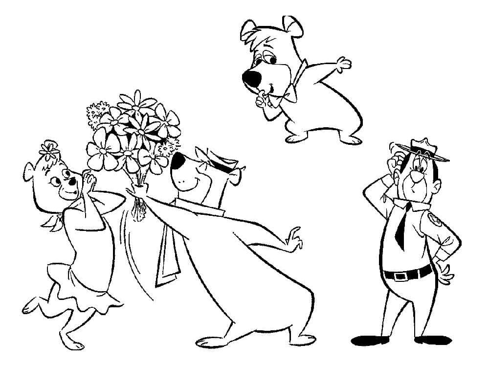 Desenho de Zé Colmeia Grátis Pdf para Colorir