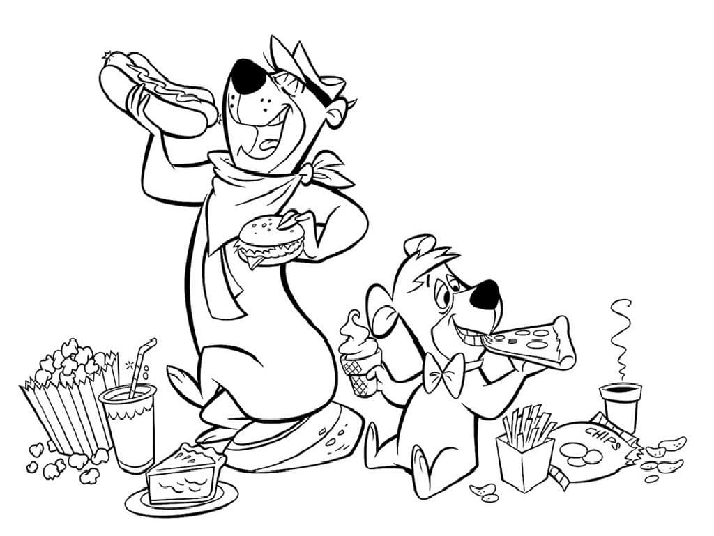 Desenho de Zé Colmeia Pdf para Colorir Grátis