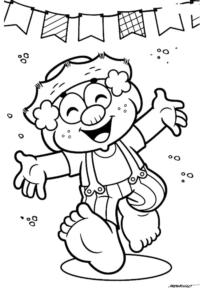 Desenho de Zé Lele Feliz para Colorir