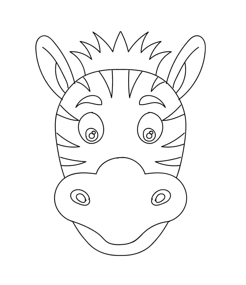 Desenho de Cara de Zebra para Colorir