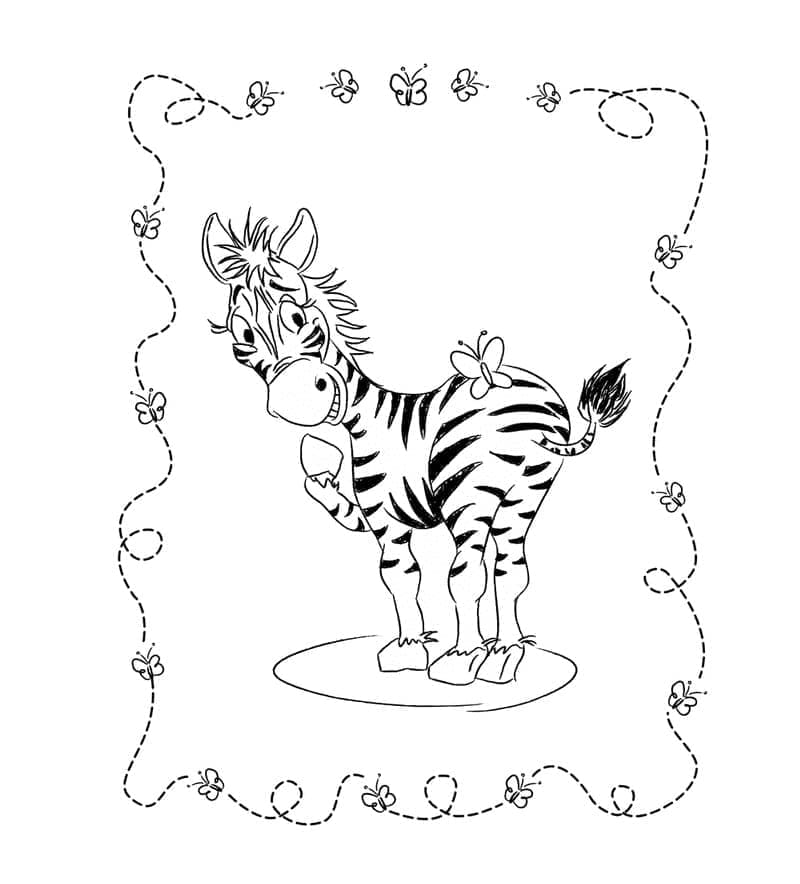Desenho de uma Linda Zebra para Colorir