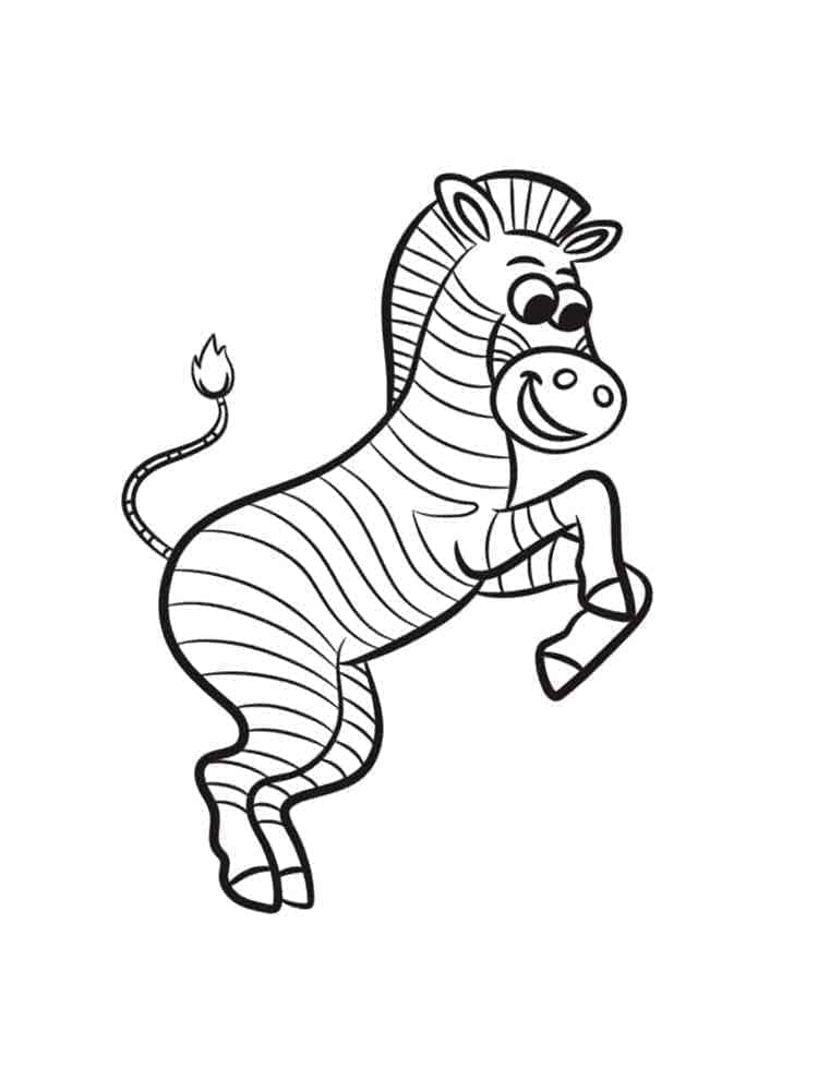 Desenho de uma Zebra Alegre para Colorir