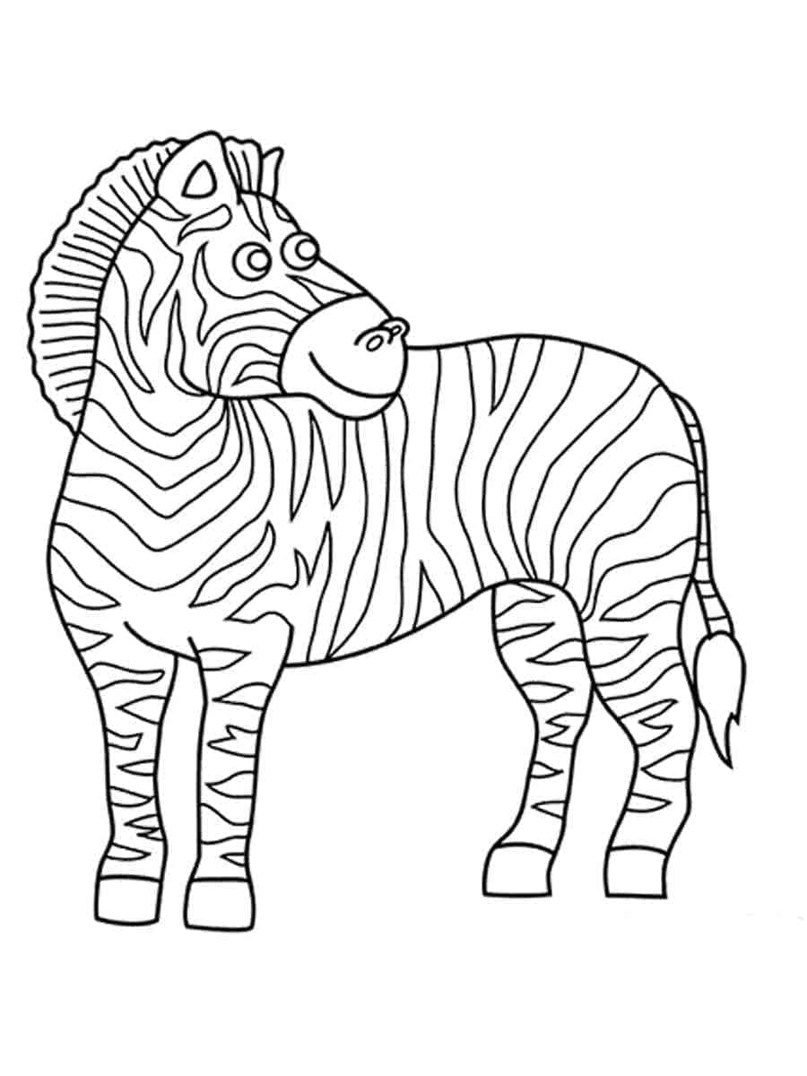 Desenho de uma Zebra Animada para Colorir