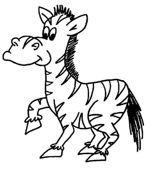 Desenho de uma Zebra Engracada para Colorir