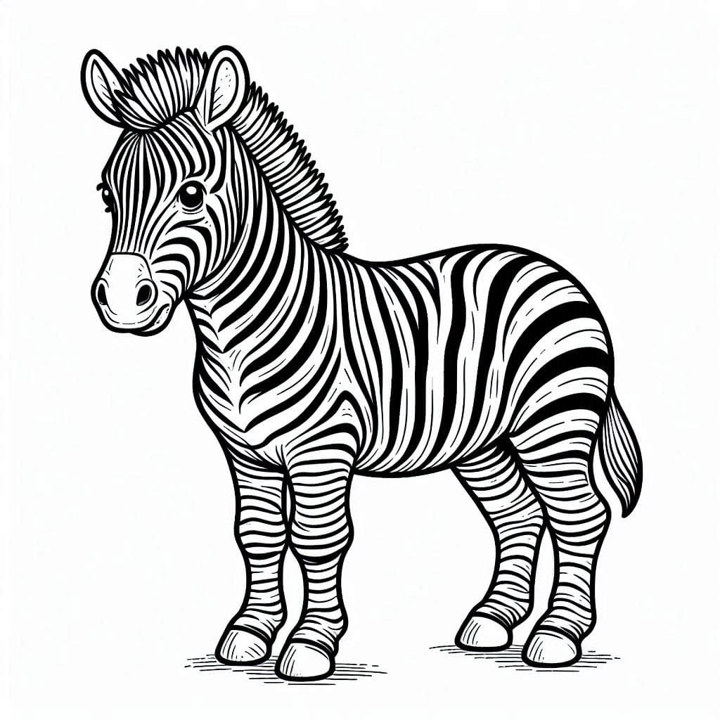 Desenho de uma Zebra Normal para Colorir