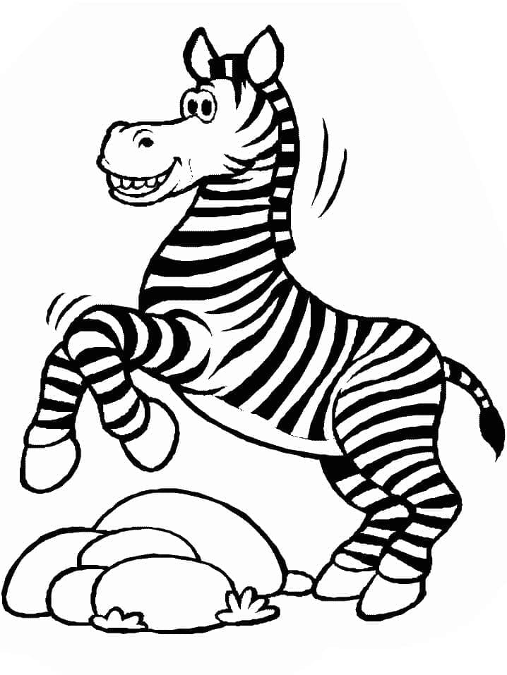 Desenho de uma Zebra Muito Engracada para Colorir