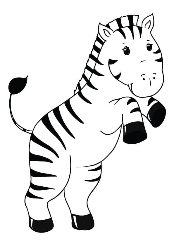 Desenho de uma Zebra Muito Feliz para Colorir