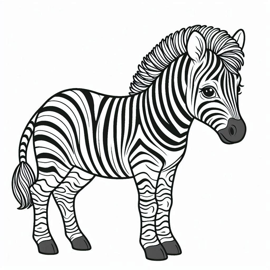 Desenho de uma Zebra Muito Linda para Colorir