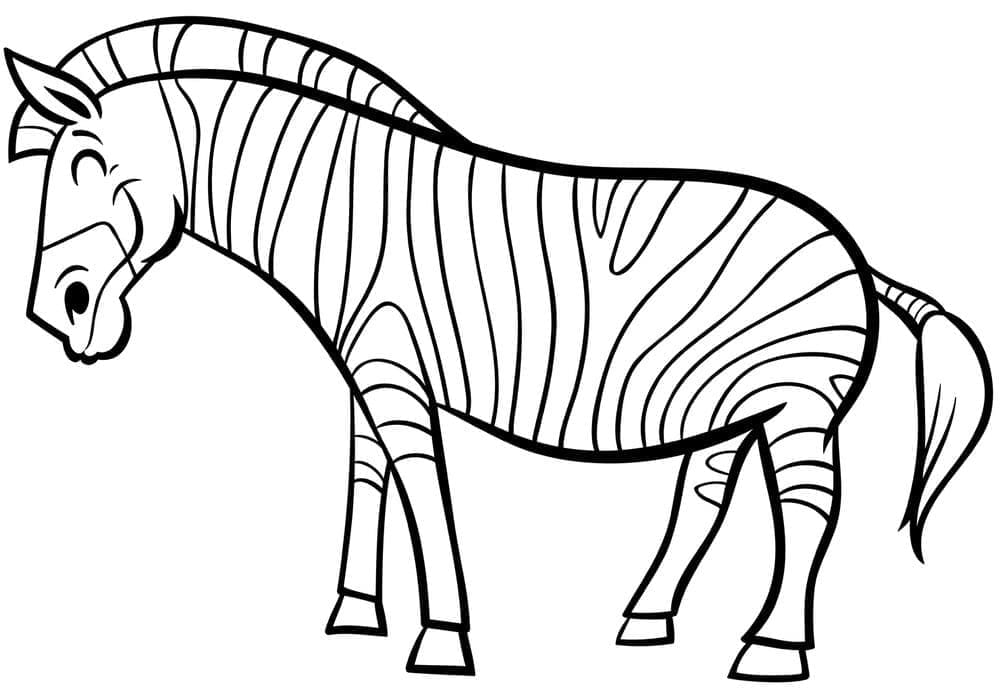 Desenho de Zebra Alegre para Colorir