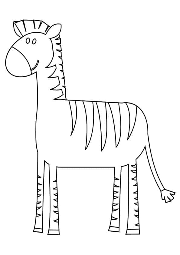 Desenho de Zebra Fácil para Colorir