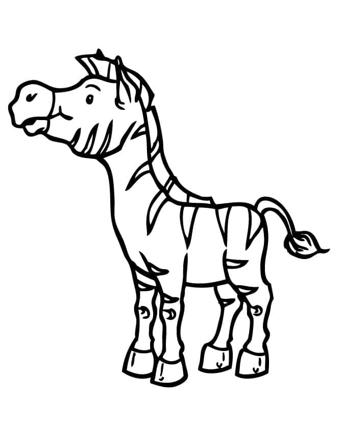 Desenho de Zebra Feliz para Colorir