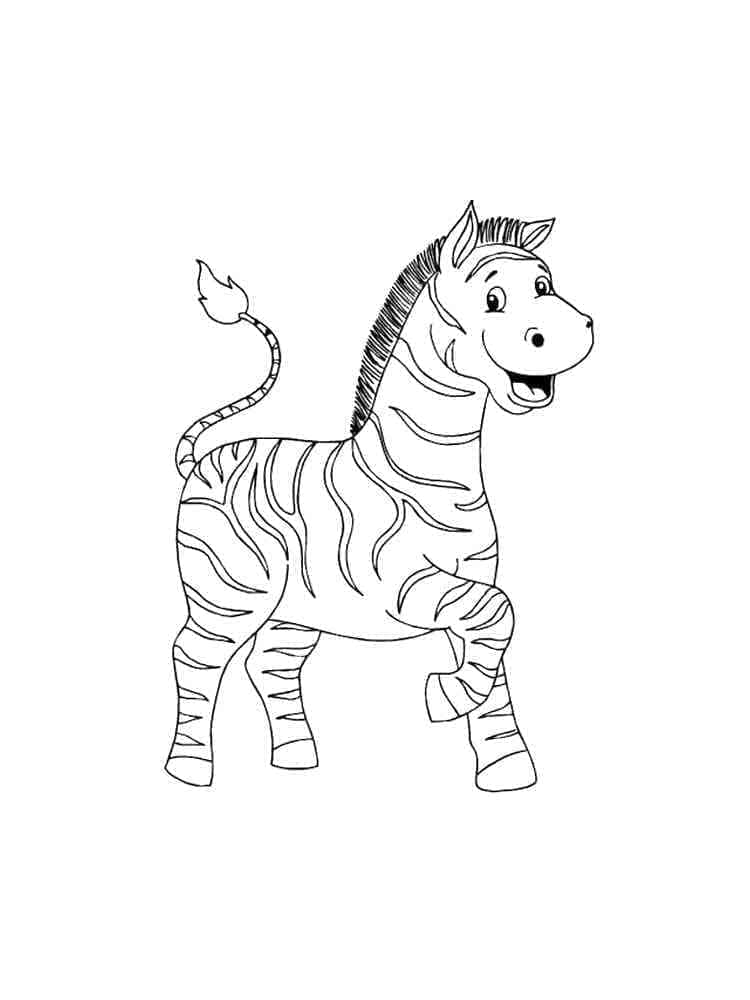 Desenho de Zebra Muito Engracada para Colorir