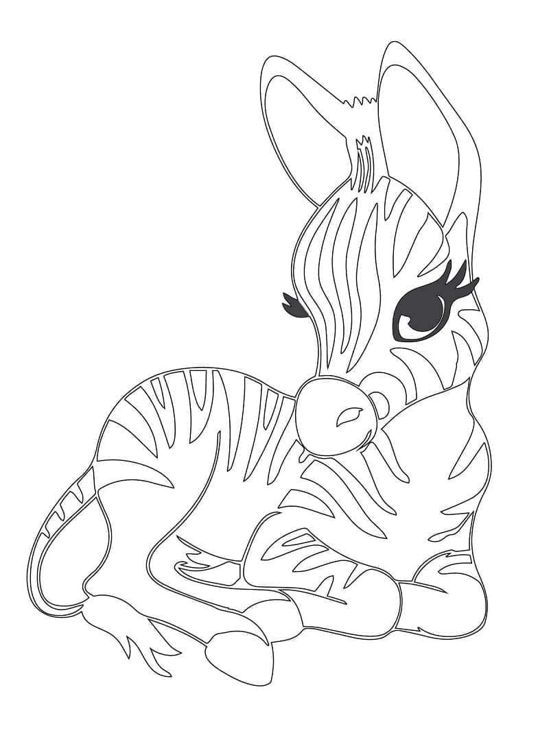 Desenho de Zebra Muito Linda para Colorir