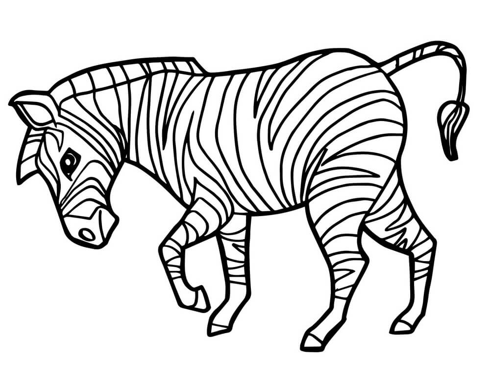 Desenho de Zebra para Colorir Imprimivel