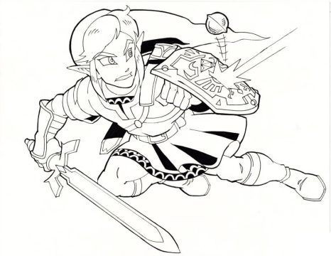 Desenho de Zelda cenário para Colorir e Pintar