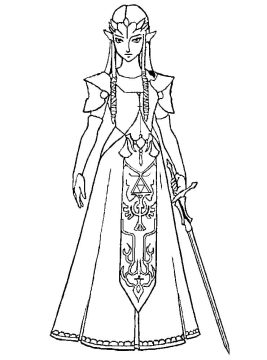 Desenho de Zelda Games para Colorir com Tinta Guache
