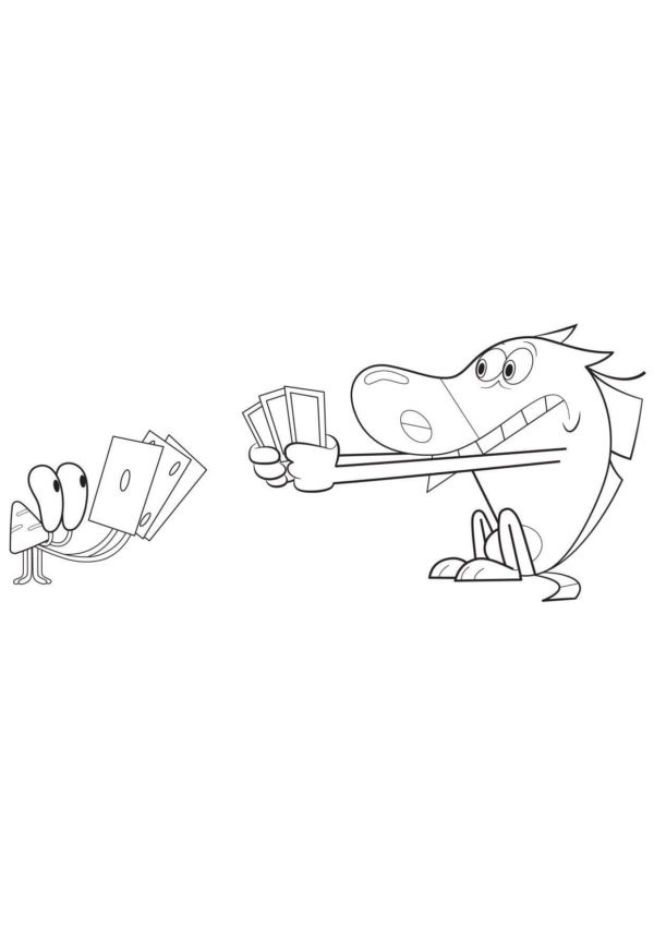 Desenho de Zig e Sharko Download Pdf para Colorir