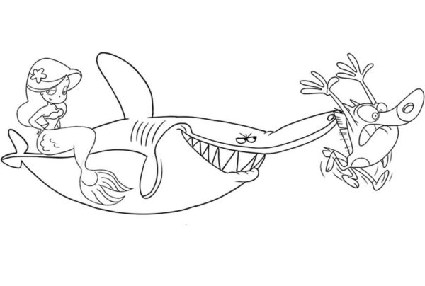 Desenho de Zig e Sharko Download Pdf para Imprimir