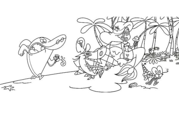 Desenho de Zig e Sharko Grátis para Colorir