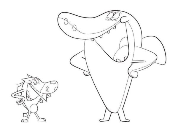 Desenho de Zig e Sharko Imprimivel para Colorir