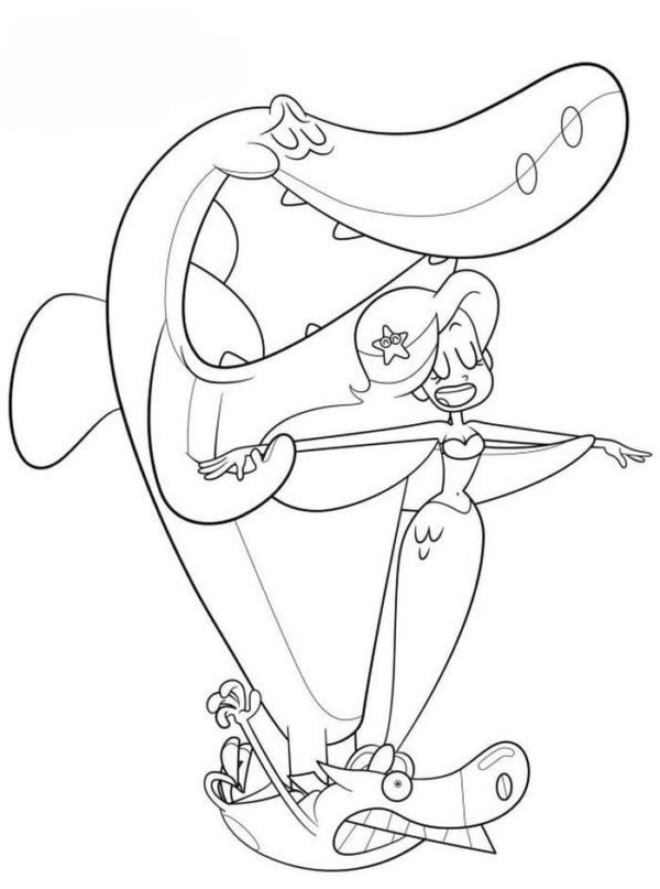 Desenho de Zig e Sharko para Colorir Online Pdf