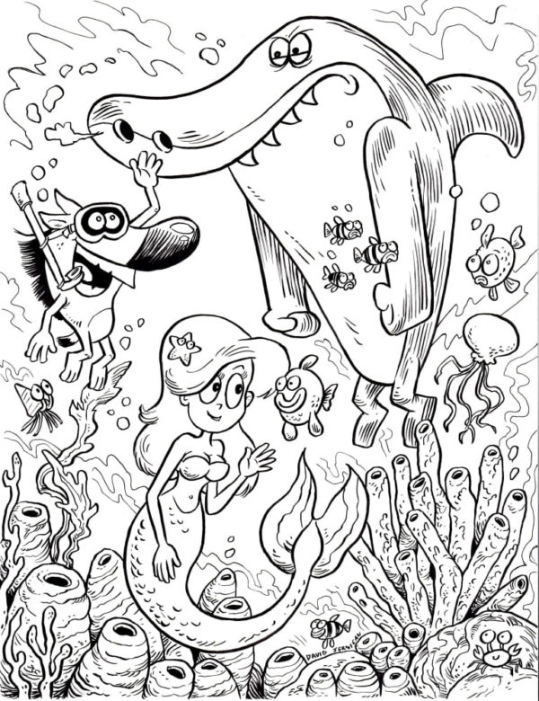 Desenho de Zig e Sharko para Pintar Pdf Grátis