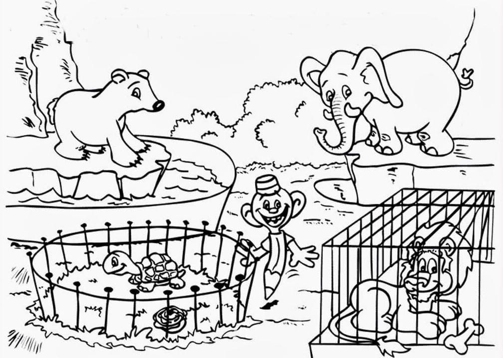 Desenho de Animais de Zoológico para Imprimir em Pdf