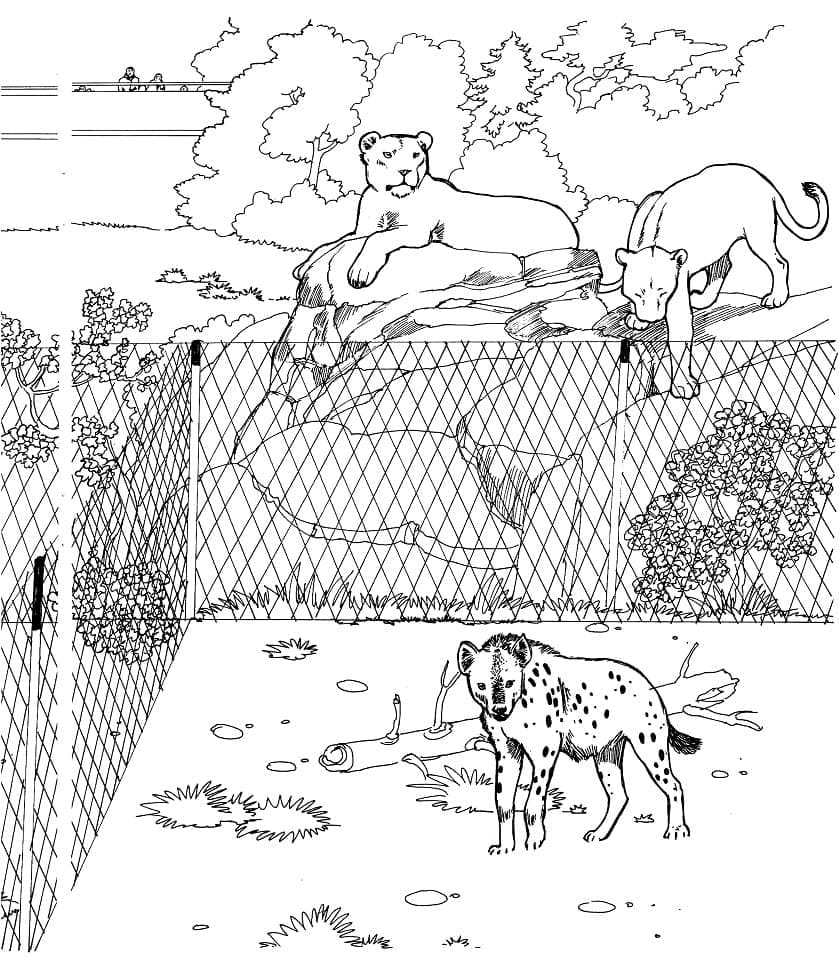 Desenho de Zoológico para Colorir com Giz de Cera Pdf