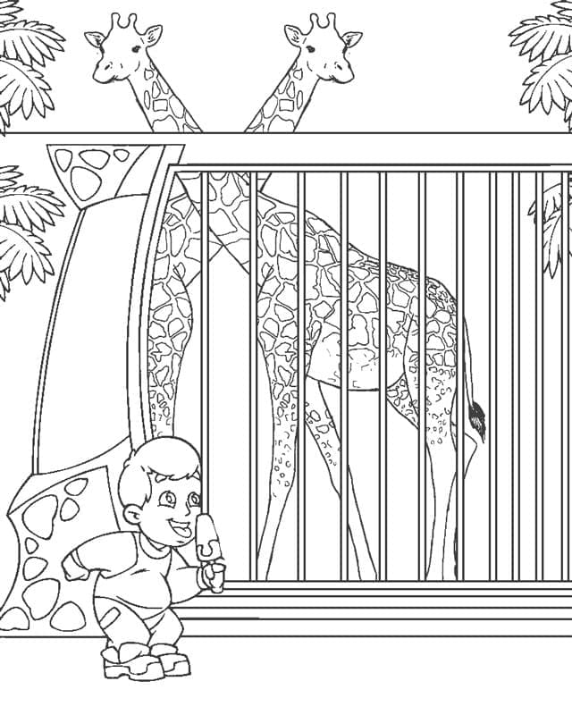 Desenho de Zoológico para Colorir Online Pdf