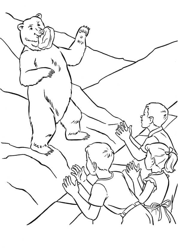 Desenho de Zoológico Urso para Colorir e Baixar Pdf