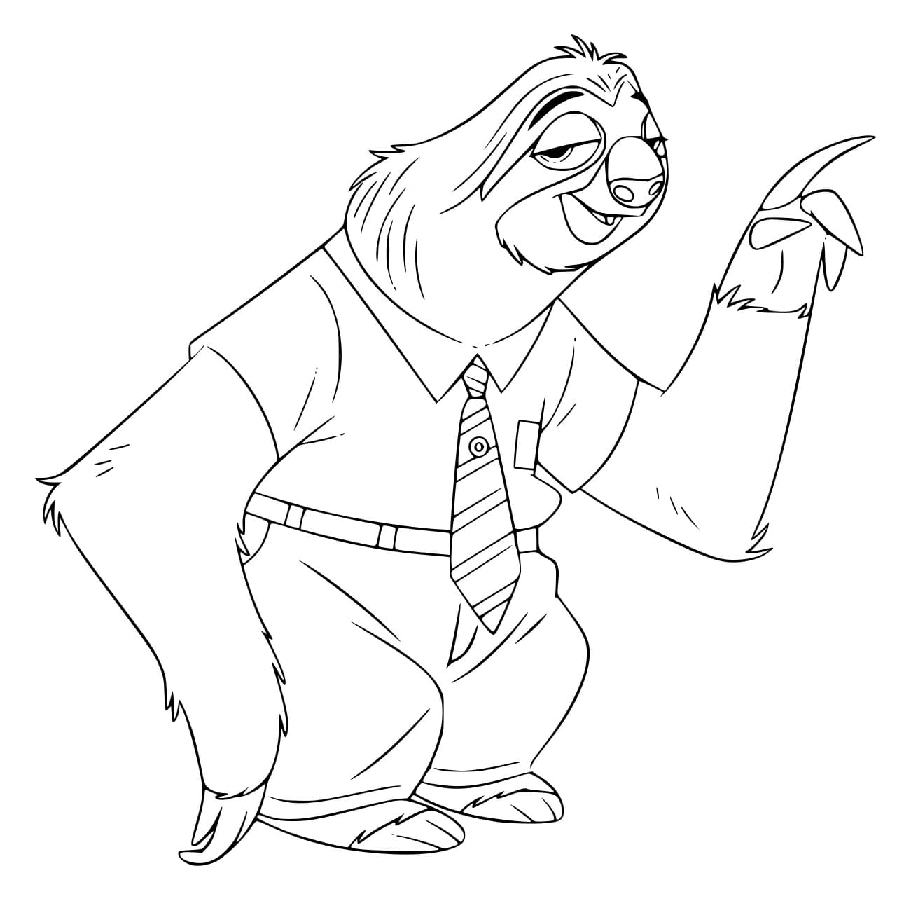 Desenho de Flash de Zootopia para Colorir