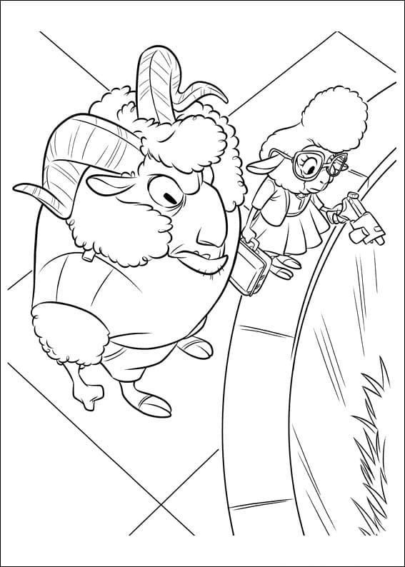 Desenho Bellwether de Zootopia para Colorir