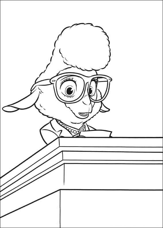 Desenho Bellwether Zootopia para Colorir
