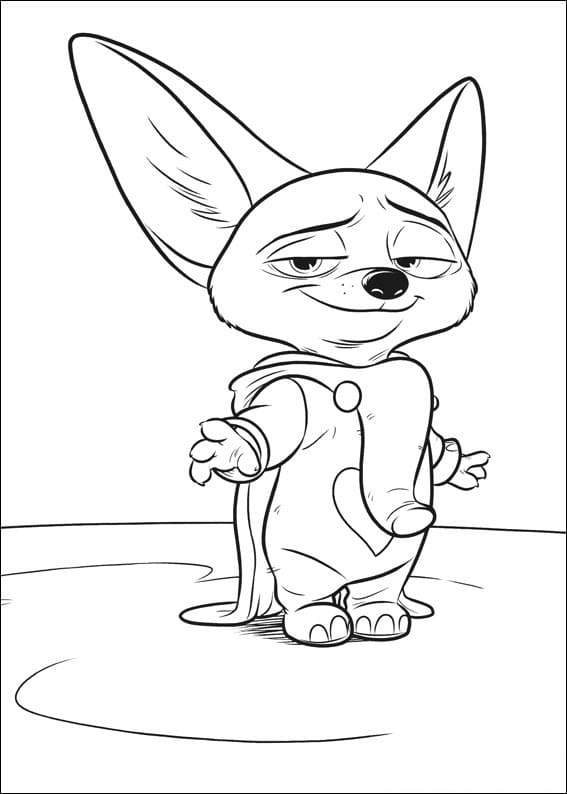 Desenho Finnick de Zootopia para Colorir