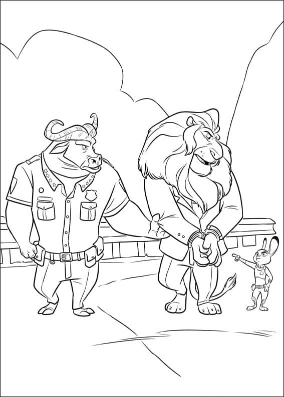 Desenho Imprimivel de Zootopia 3 para Colorir
