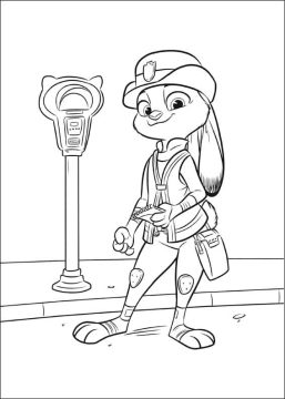 Desenho Judy Hopps Zootopia para Colorir
