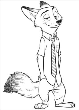 Desenho Nick de Zootopia para Colorir